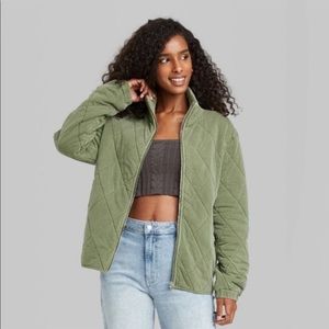Quilted Army Green Jacket | M